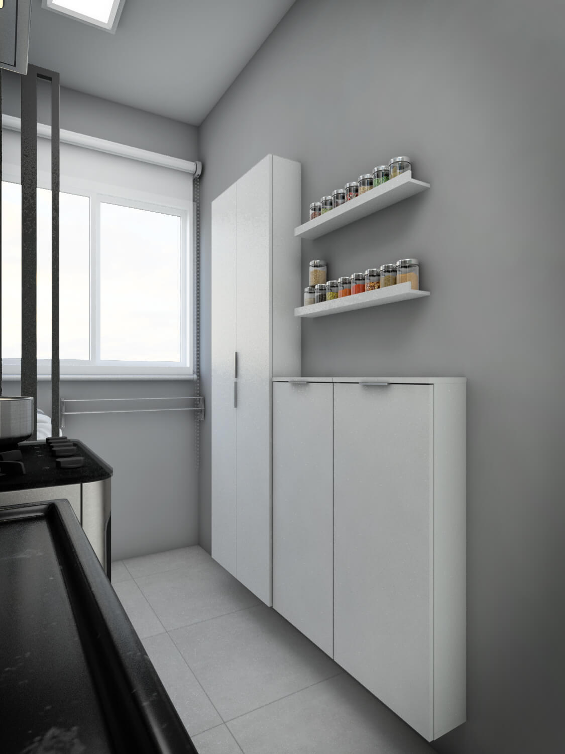Decoração Cozinha Corredor e Lavanderia Estilo Moderno com Cimento ...
