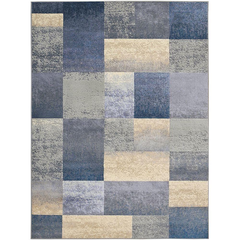 imagem de Tapete 1,50 x 2,00-azul e bege-Quadros São Carlos - ckgg91ac92