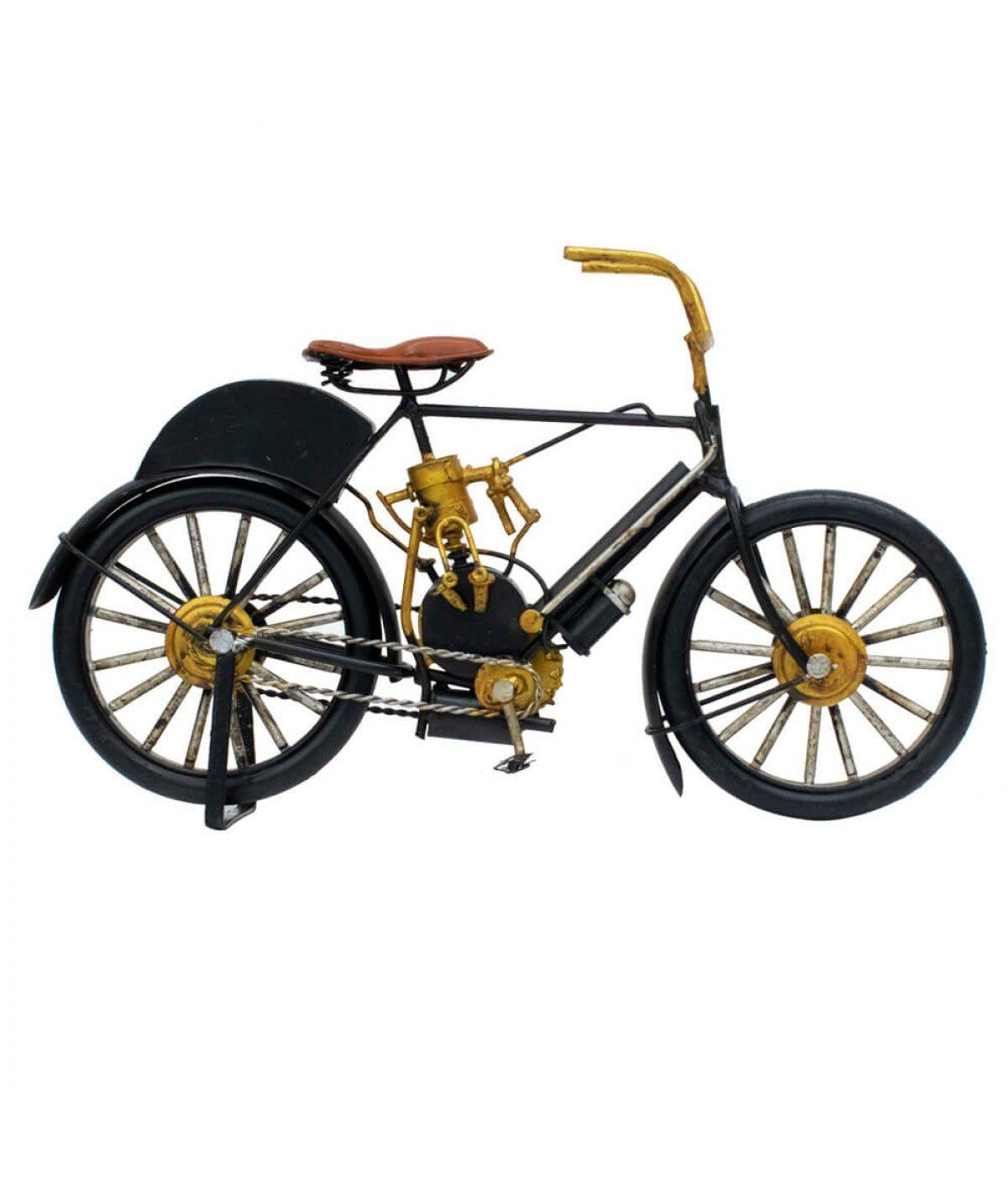 imagem de Bike Retrô 15,5x26x6,3 decoração preta e amarela bk71d1k4dk