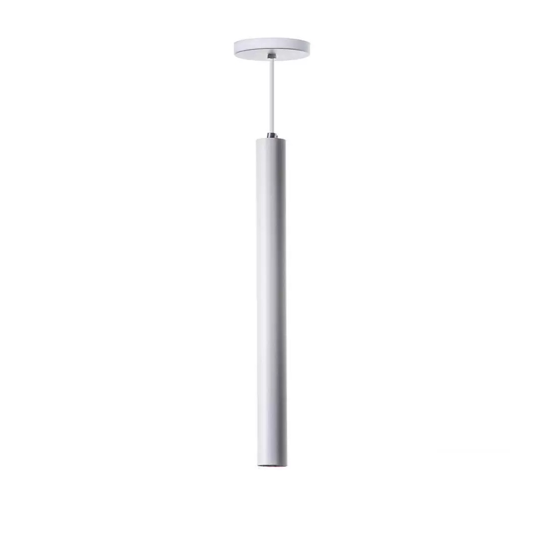 Image of Kit 2 Pendentes Tubo Cilindro Alumínio 30Cm Branco - Ideallume