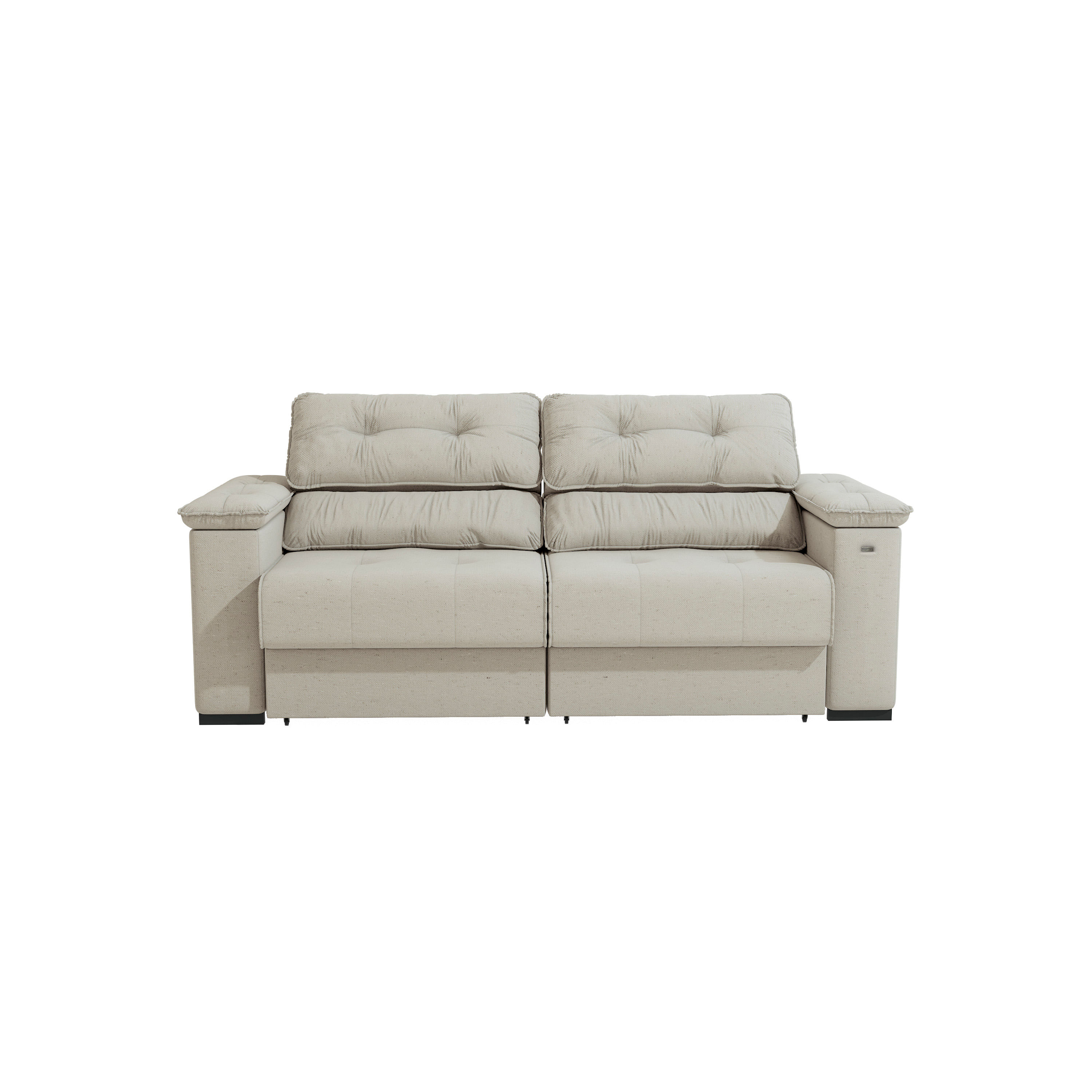 imagem de Sofá Retrátil Kappesberg Stelo Linho Caqui 230cm