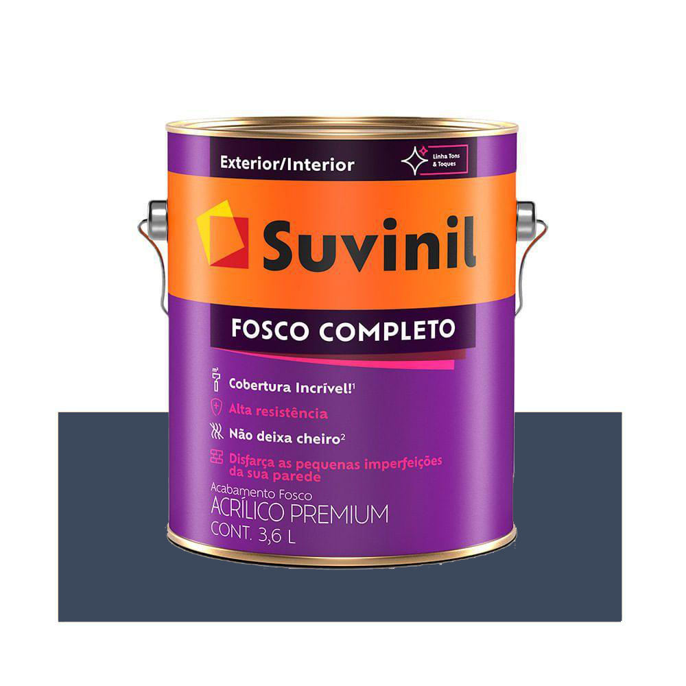 Image of Tinta Parede Suvinil Lavável Fosco Azul Marinho 900ml